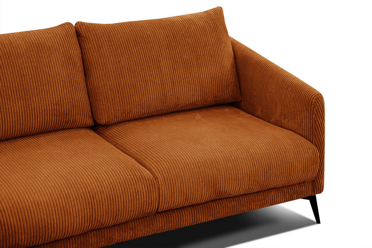 ECKSOFA VILT 4-Sitzer, orange - Schwarz/Orange, Holzwerkstoff/Textil (156/255cm) - Courtois Laville