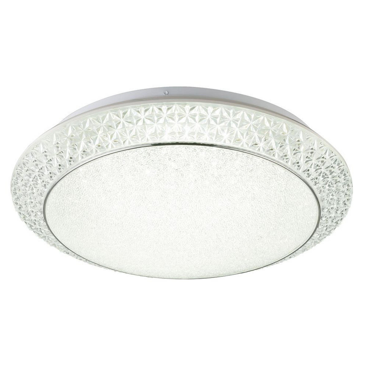 LED DECKENLEUCHTE Kristalloptik Weiß - Weiß, Metall (51/51/12cm) - Globo Lighting