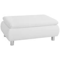 HOCKER Kaye Bezug Kunstleder Metallfuß verchromt / weiß - Weiß, Kunststoff (90/43/60cm) - 58aufmkessel