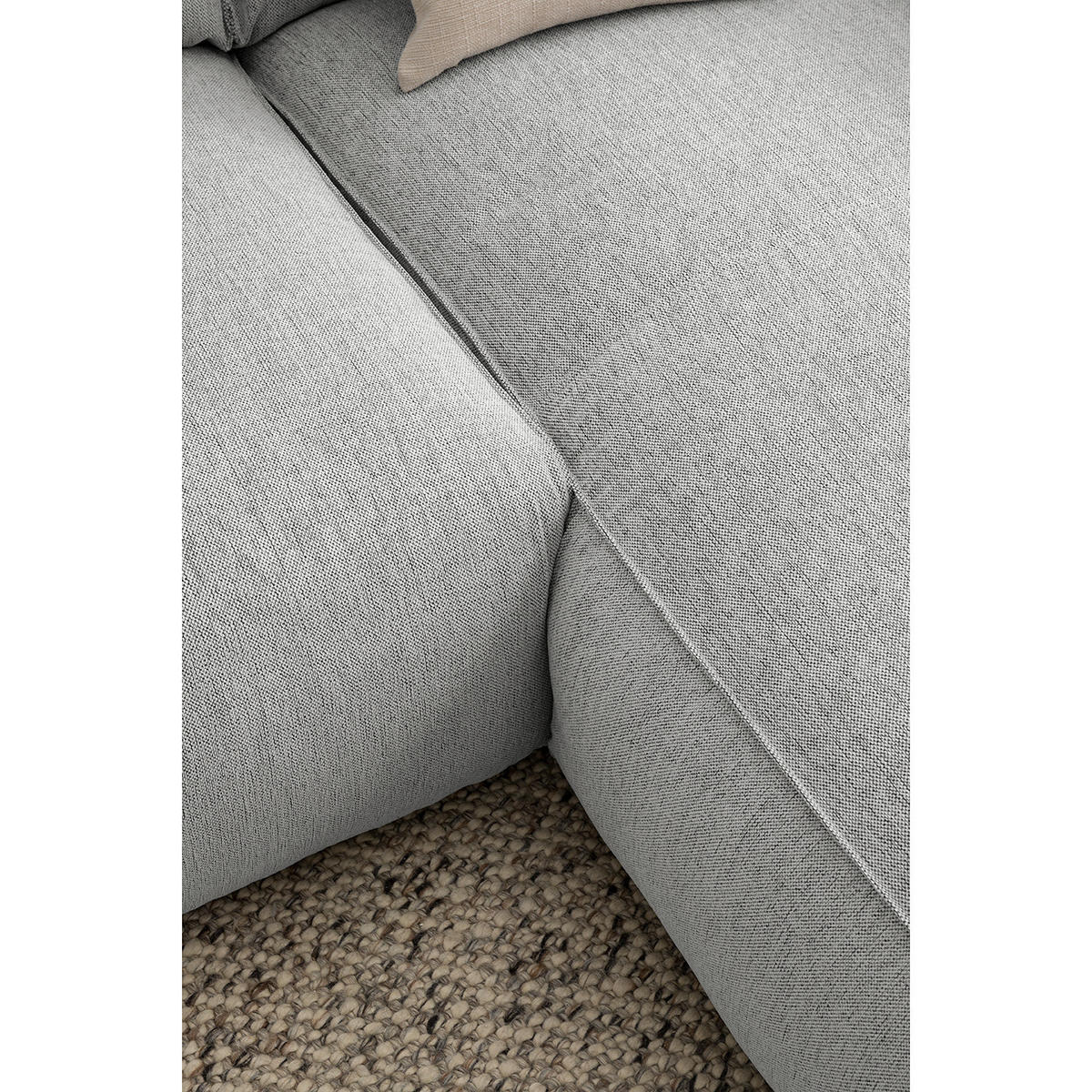 3-SITZER ECKSOFA mit Longchair - Hellgrau/Schwarz, Kunststoff/Textil (251/173cm) - home24