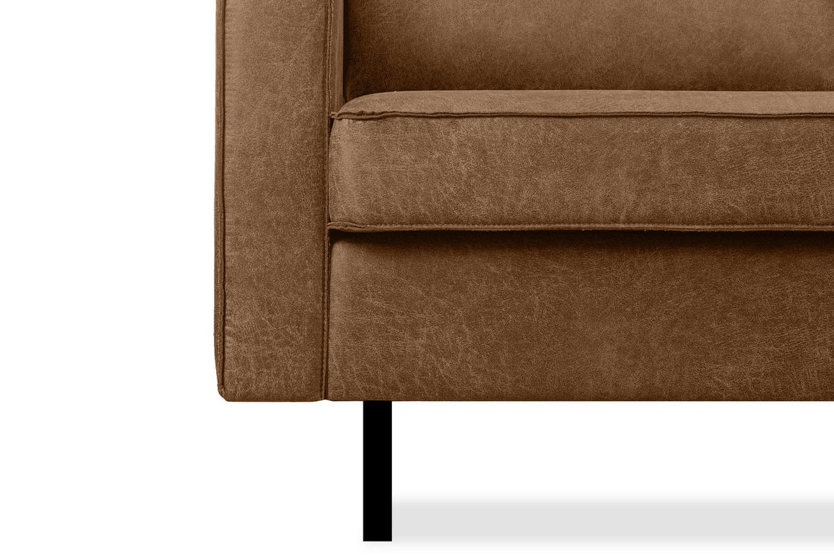 SESSEL INVIA mit Armlehnen auf hohen Metallbeinen vintage, Lederoptik-Stoff, Braun - Schwarz/Braun, Textil (98/87/98cm) - KONSIMO®