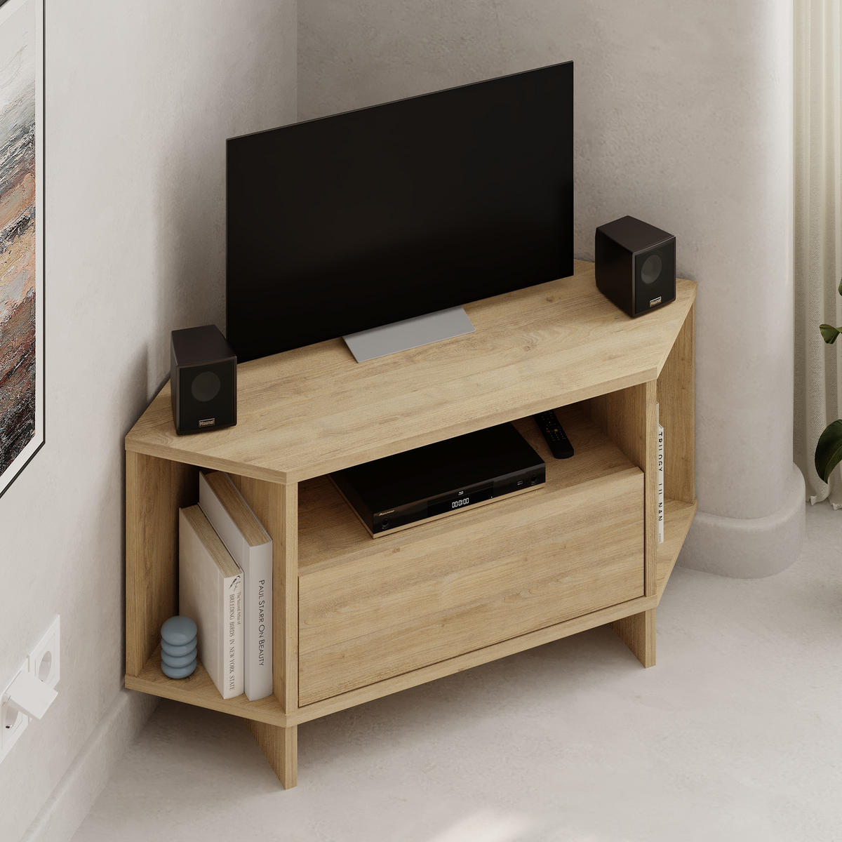 LOWBOARD Viva Eiche 96/45/35 cm - Naturfarben, Holzwerkstoff (95.7/45.3/35.4cm) - Decortie