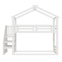 HAUSBETT Massivholz 90/200 cm Weiß - Weiß, Holz - Raumix