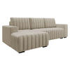 ECKSOFA Hugo, Seite: Links - Dunkelbraun/Beige, Holz/Textil (240/140cm)