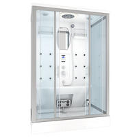 DAMPFDUSCHE Duschkabine D27-EH-EC-EA-ALL 140x90 cm - Weiß, Glas/Kunststoff (90/215cm) - AcquaVapore by Sandra Jentho