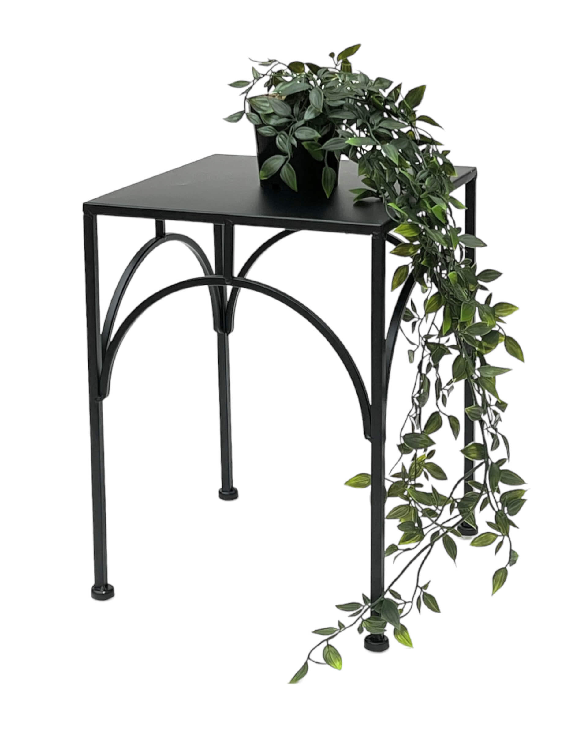 BLUMENHOCKER Metall Schwarz Eckig 38 cm - Schwarz, Metall (28/38/28cm) - DanDiBo