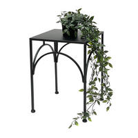 BLUMENHOCKER Metall Schwarz Eckig 38 cm - Schwarz, Metall (28/38/28cm) - DanDiBo