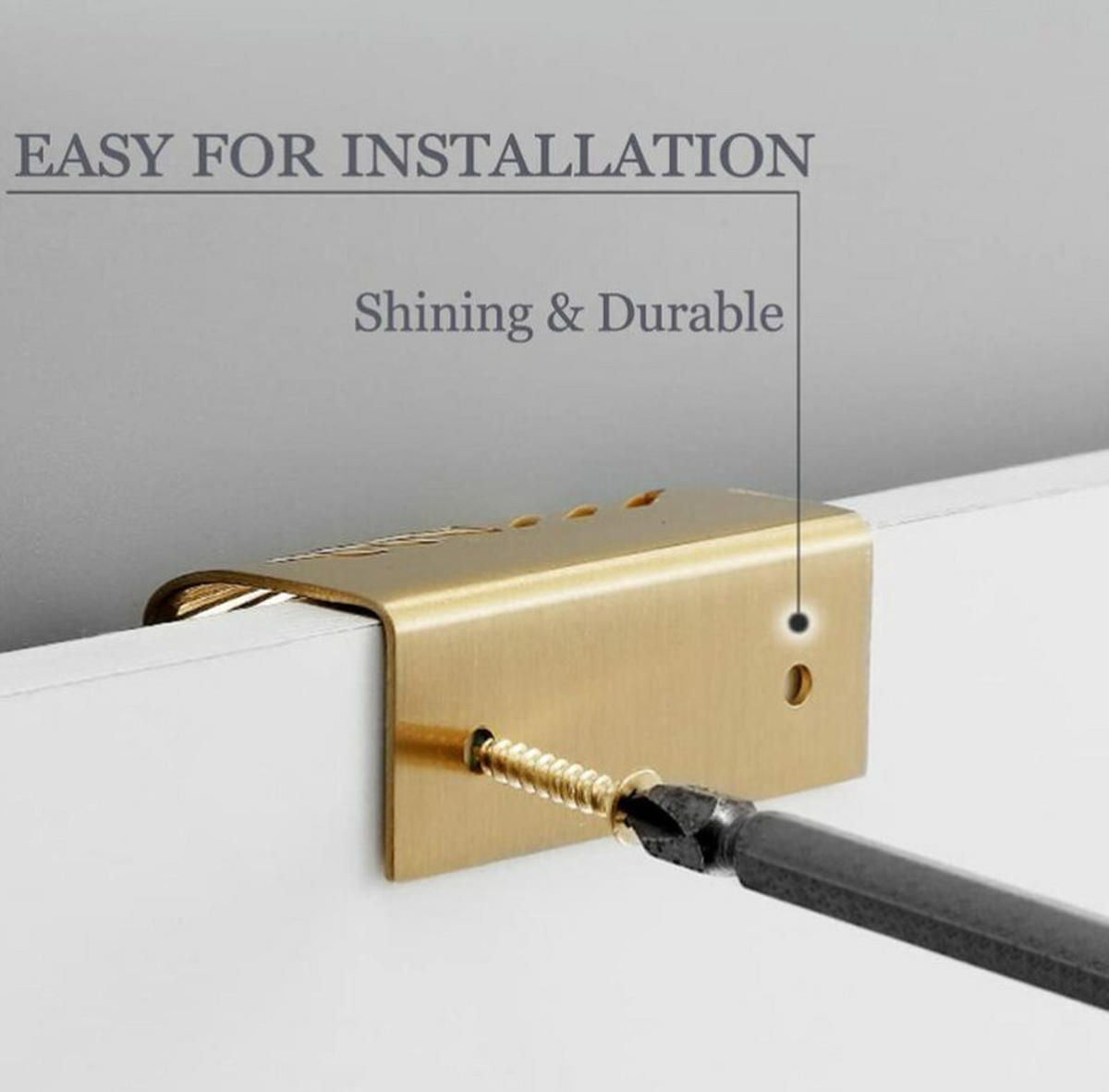 MÖBELGRIFF Messing Blattform 4er-Set 117 mm - Goldfarben, Metall (4.3/2.3/11.7cm)