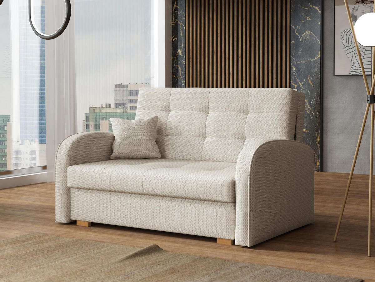 SCHLAFSOFA Viva Gold II - Creme/Braun, Holz/Textil (133/85/98cm) - MIRJAN24