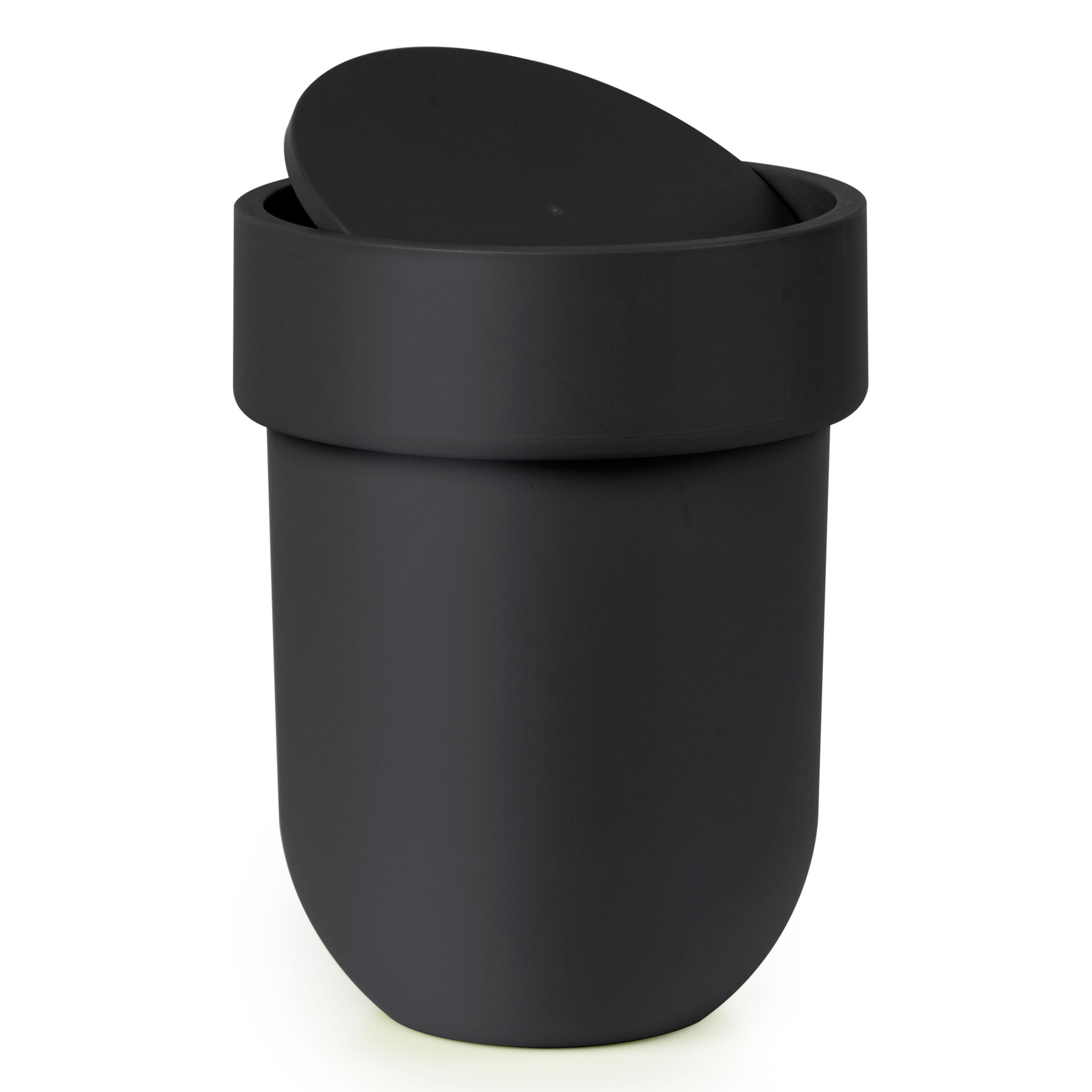 MÜLLEIMER Bath Touch mit Deckel, Schwarz - Schwarz, Metall (19.48/29.99/19.48cm) - Umbra