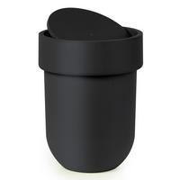 MÜLLEIMER Bath Touch mit Deckel, Schwarz - Schwarz, Metall (19.48/29.99/19.48cm) - Umbra