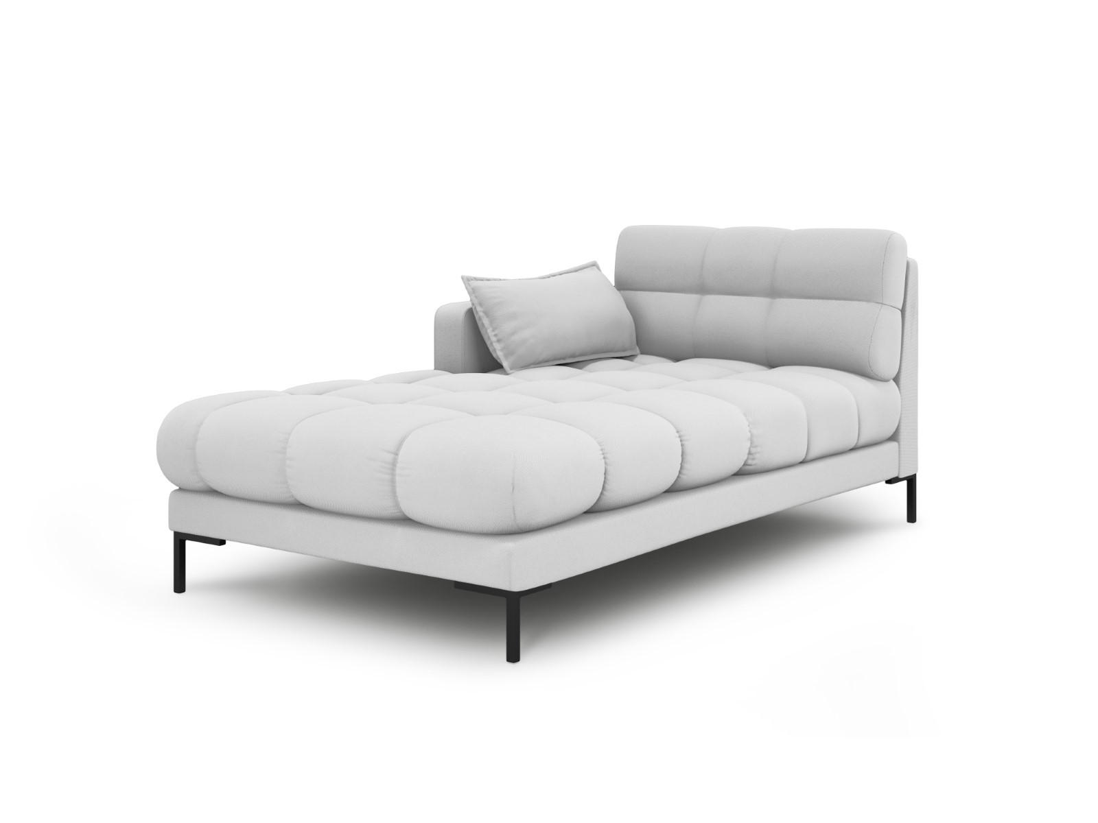 CHAISELONGUE links Mamaia aus strukturiertem Stoff hellgrau - Hellgrau, Textil (102/75/185cm) - Micadoni