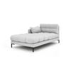 CHAISELONGUE links Mamaia aus strukturiertem Stoff hellgrau - Hellgrau, Textil (102/75/185cm) - Micadoni