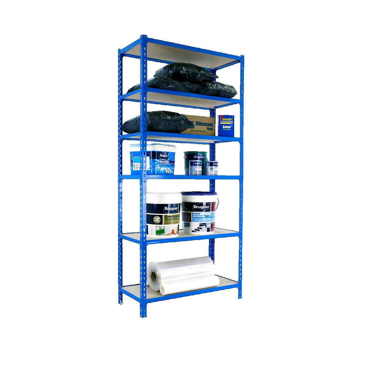 SCHWERLASTREGAL Giant Muli HxBxT 250 x 120 x 40 cm 6 Fachböden Fachlast 200 kg Blau - Blau, Metall (120/250/40cm) - PROREGAL