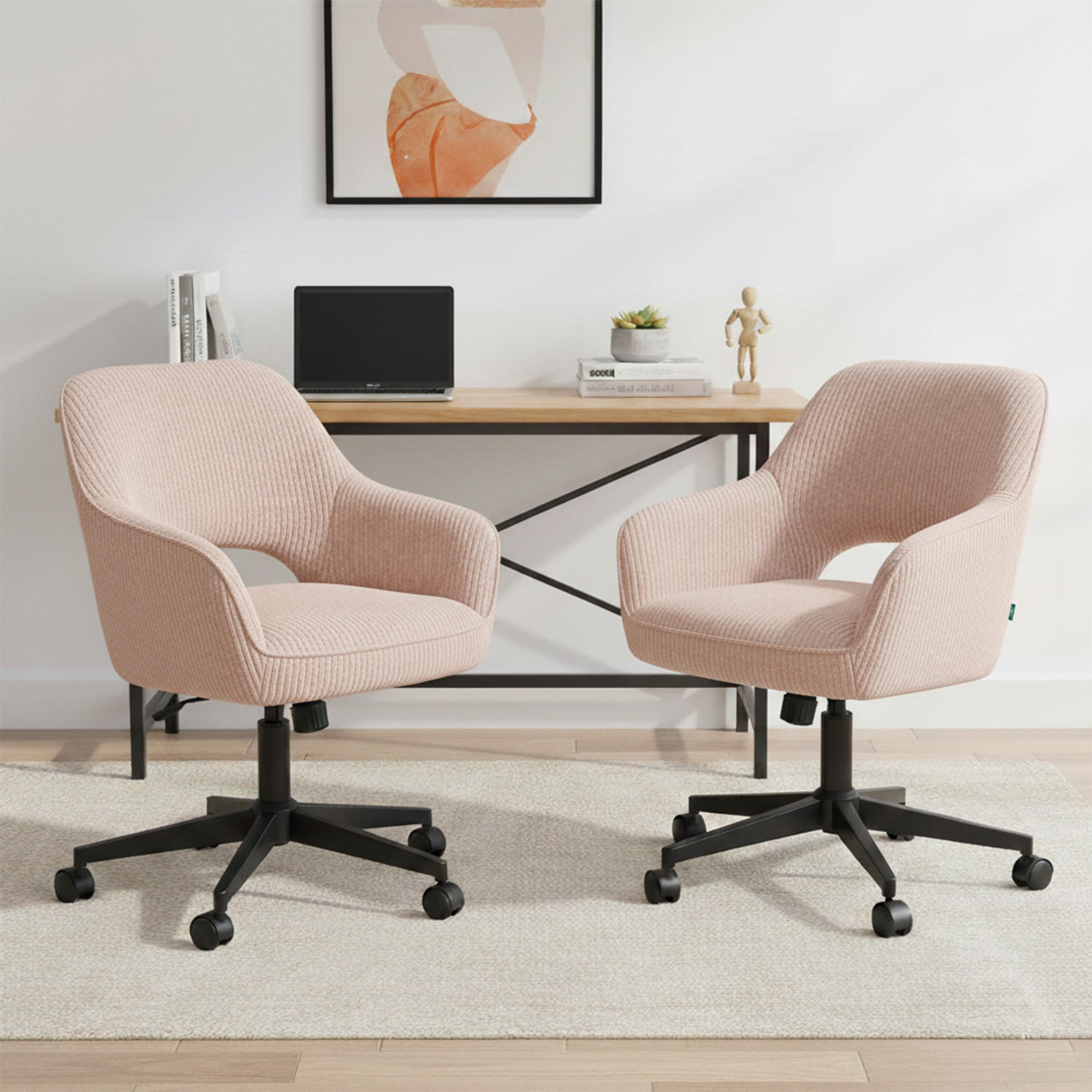 Thumbnail - Dubi Möbel Bürostuhl, Rosa, Textil, 60x84x65 cm, Arbeitszimmer, Bürostühle, Drehstühle