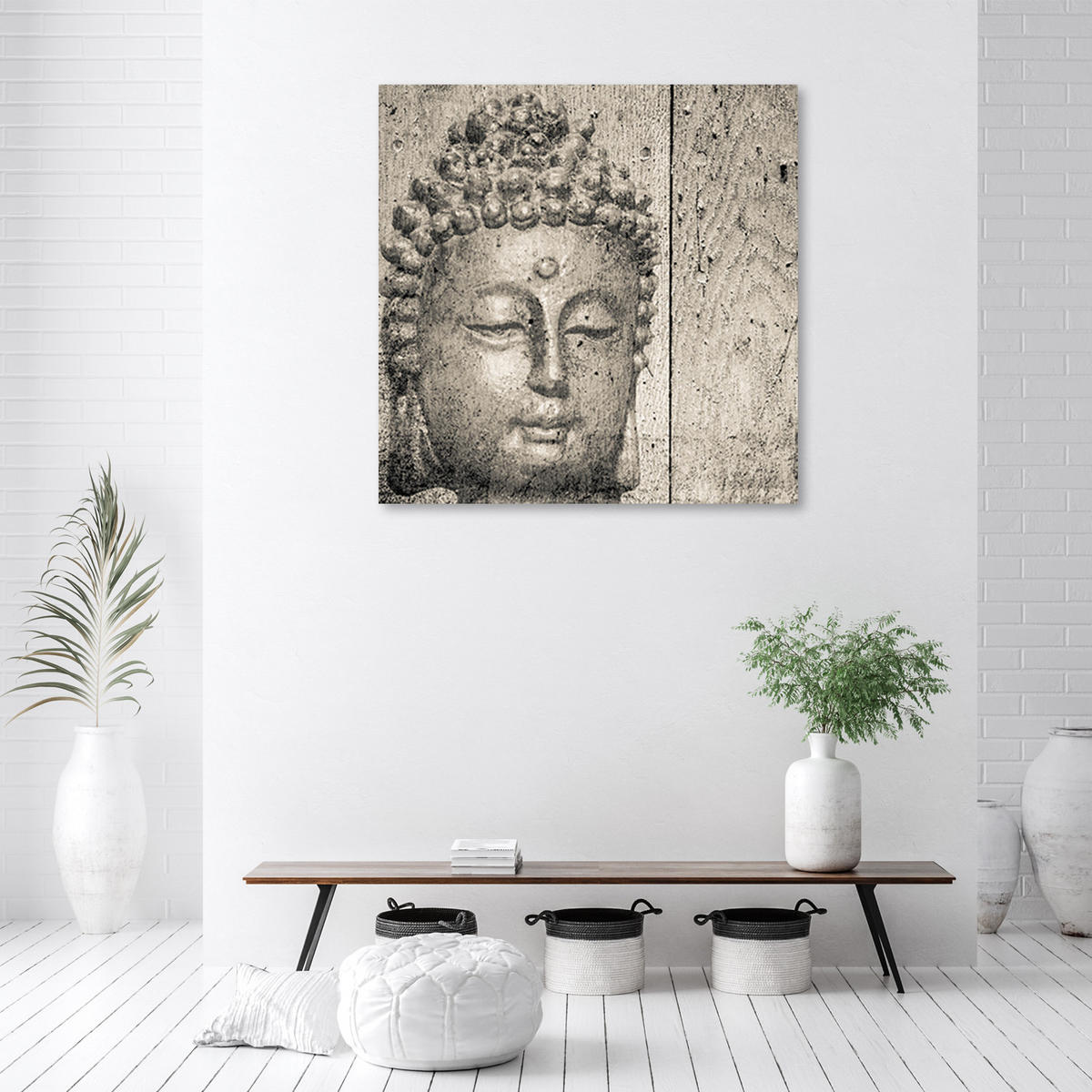 WANDBILD religion grau - Grau, Textil (50/50cm) - Feeby