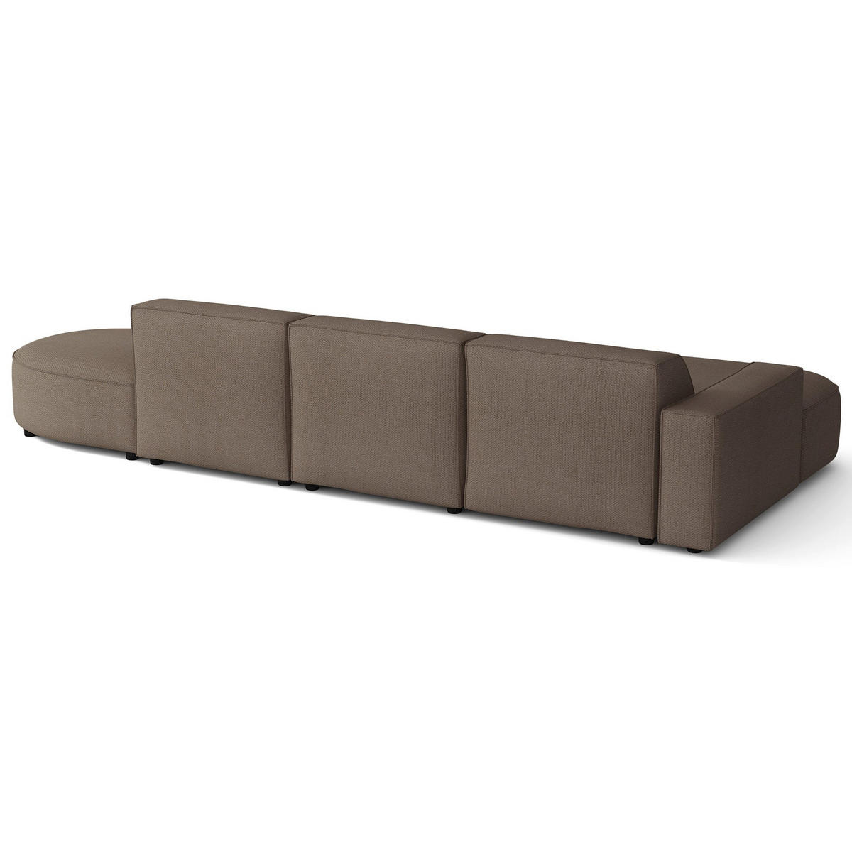 ECKSOFA Sallmo L-Form, 3-Sitzer, links 358 cm - Hellbraun/Schwarz, Kunststoff/Textil (358/166cm) - Selsey