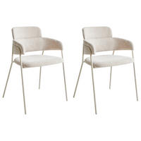 ESSZIMMERSTUHL 2er-Set Hellbeige Paonia - Beige, Textil (57/78/51cm) - Beliani