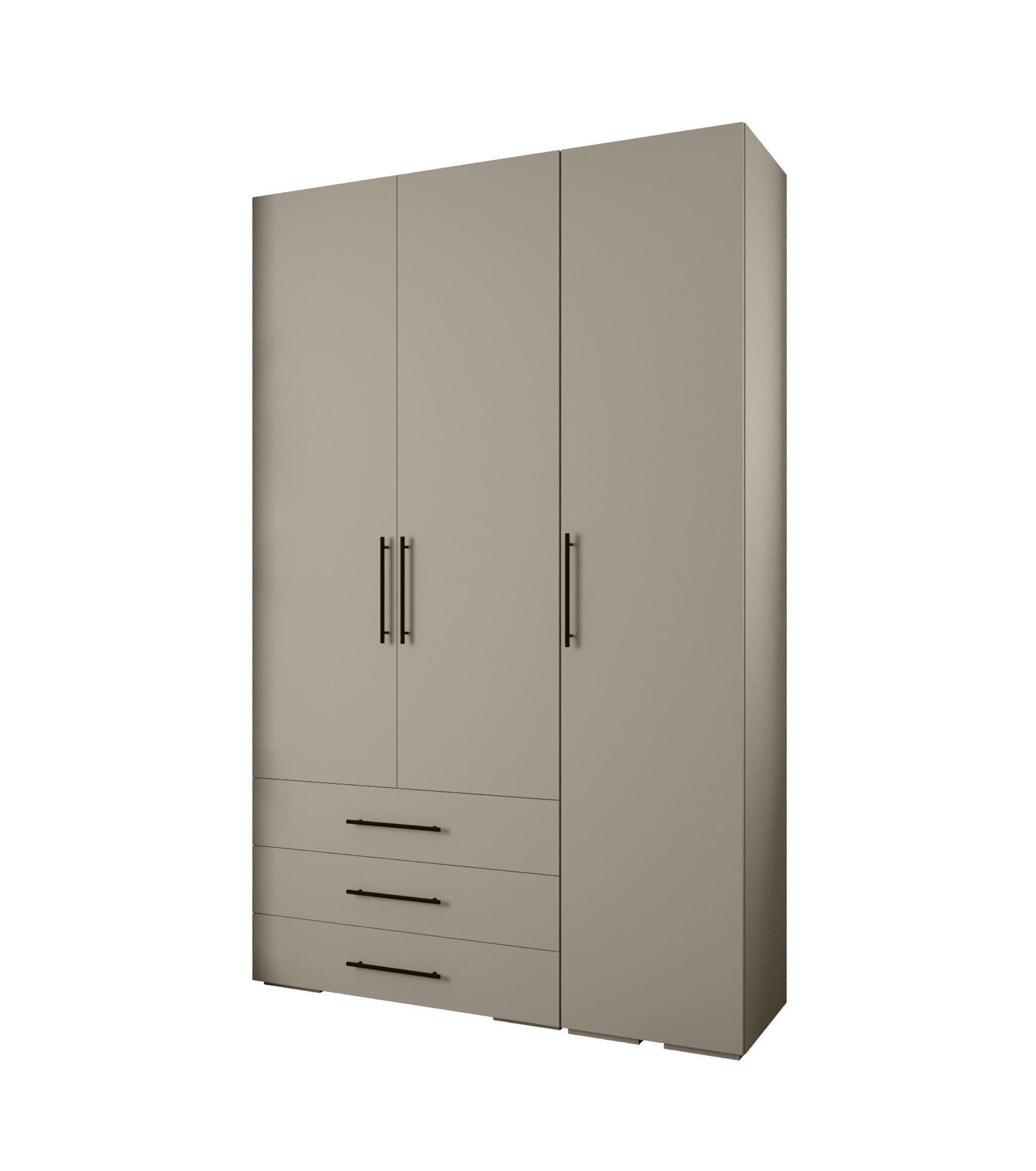 Abiks Möbel Garderoben-Set Kaschmir, Schwarz 150x236.7x47 cm