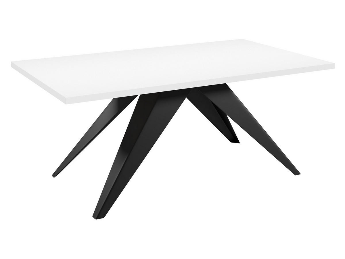 TISCH Vento 100 Ausziehbar - Schwarz/Weiß, Holzwerkstoff/Metall (80/140/76cm) - MIRJAN24