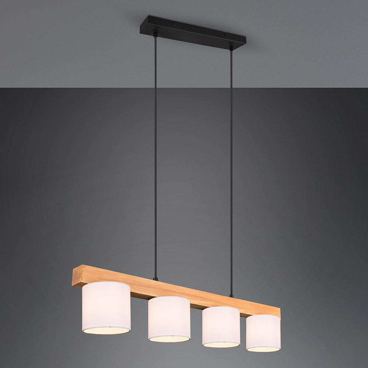 HÄNGELEUCHTE Cameron Holz Weiß - Weiß, Holz (75/12/150cm)