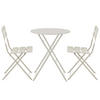 GARTENSET runder Tisch und 2 Stühle, Cremefarbe - Creme, Metall - Oviala