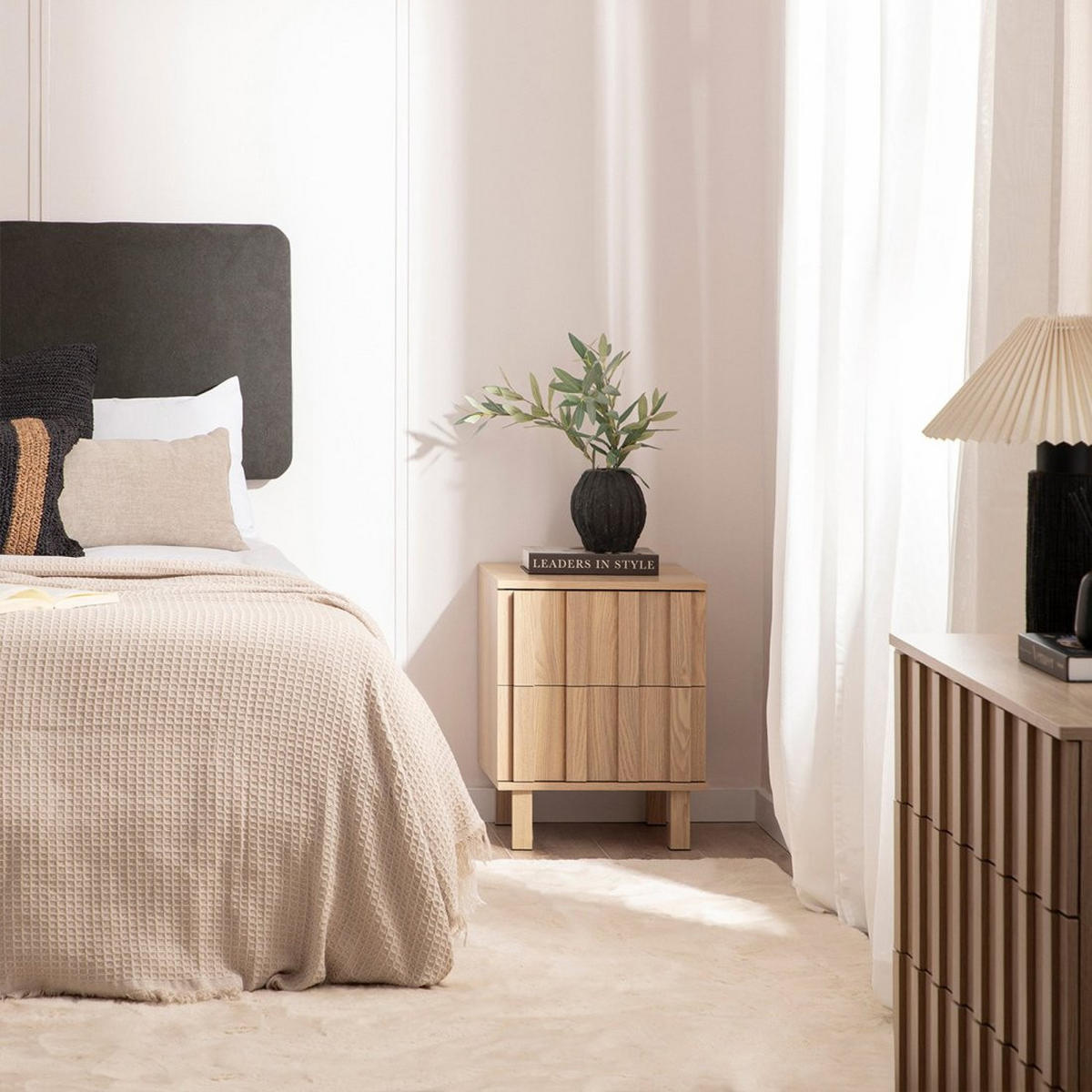 NACHTTISCH 2 SCHUBLADEN Otto Natürlich 42 cm x 54 cm - Naturfarben, Holzwerkstoff (42/54/40cm)