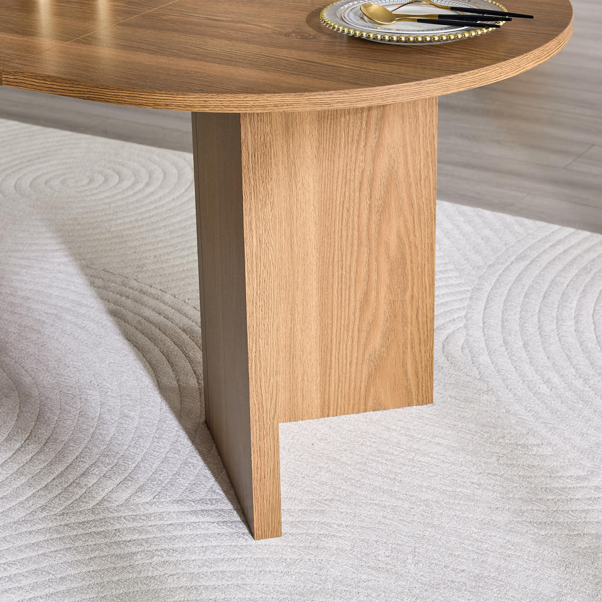 ESSTISCH walnuss-optik 180 cm oval für 4-6 personen - Walnussfarben, Holzwerkstoff (90/180/75.5cm) - Urban Meuble