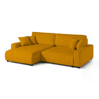 ECKSOFA Samt 234x170x78 gelb SOFIA - Gelb, Kunststoff (234/165cm) - Massivmoebel24