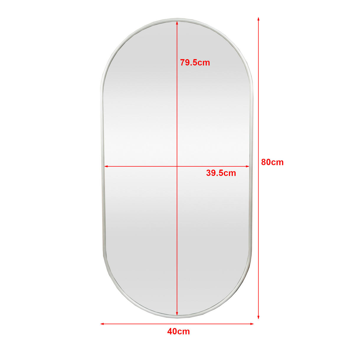 WANDSPIEGEL Picciano - Silberfarben, Glas/Metall (40/2.8/80cm) - [en.casa]