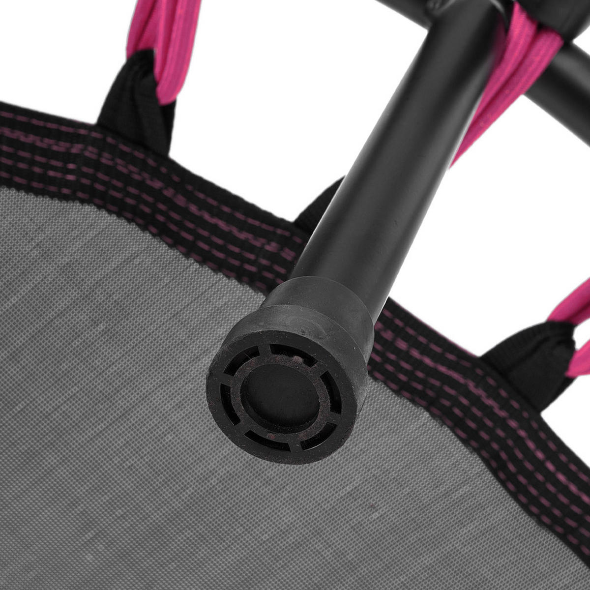 40-ZOLL-RUNDTRAMPOLIN mit Gummiseilen aus Stahl, Oxford-Gewebe, Gummiseile in Schwarz Rosa Langlebig und sicher Stabil und leise 25 x 101 x 101cm - Pink, Metall (101/101cm) - Livingandhome