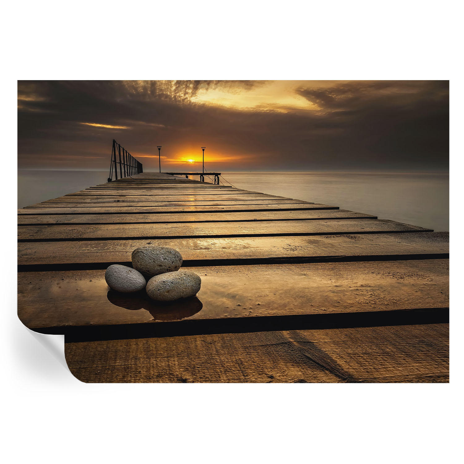 FOTOTAPETE 312x219 cm - Sonnenuntergang - Braun, Textil (312/219cm) - Wallfluent