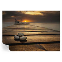 FOTOTAPETE 312x219 cm - Sonnenuntergang - Braun, Textil (312/219cm) - Wallfluent