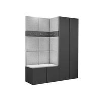 GARDEROBEN-SET Orion III - Hellgrau/Graphitfarben, Holzwerkstoff/Kunststoff (158/186/46cm) - MIRJAN24