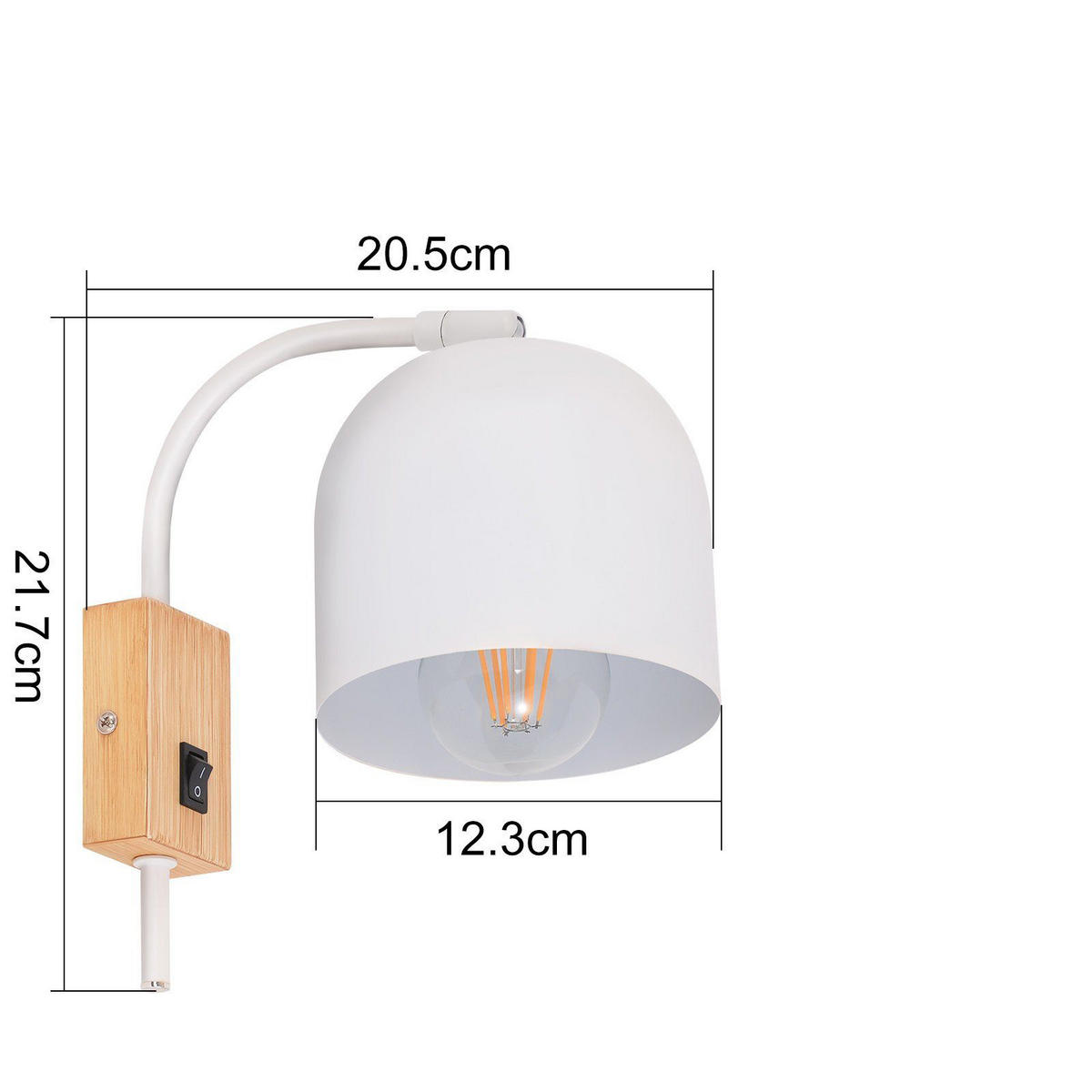 WANDLEUCHTE Vista 21.7/20.5/12.3 cm - Weiß, Metall (20.5/12.3/21.7cm) - ZMH