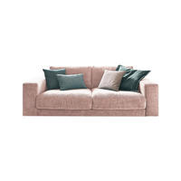 SOFA 2-SITZER MADELINE Pink Cord - Pink/Schwarz, Kunststoff/Textil (230/85/127cm) - KAWOLA
