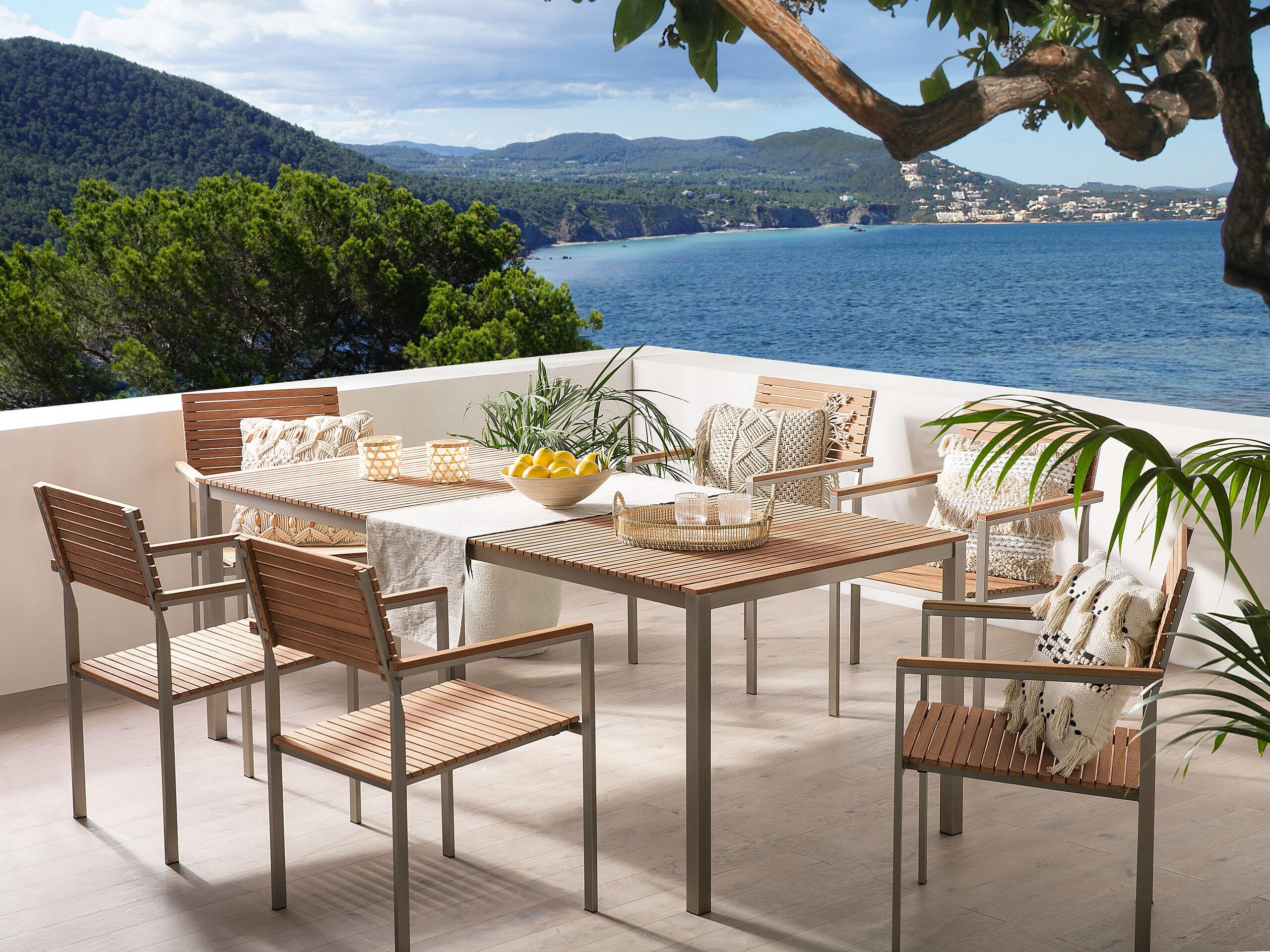 Thumbnail - Beliani Gartenstuhl, Hellbraun, Holz, 56x86x53 cm, Gartenmöbel, Gartenstühle, Gartenstühle