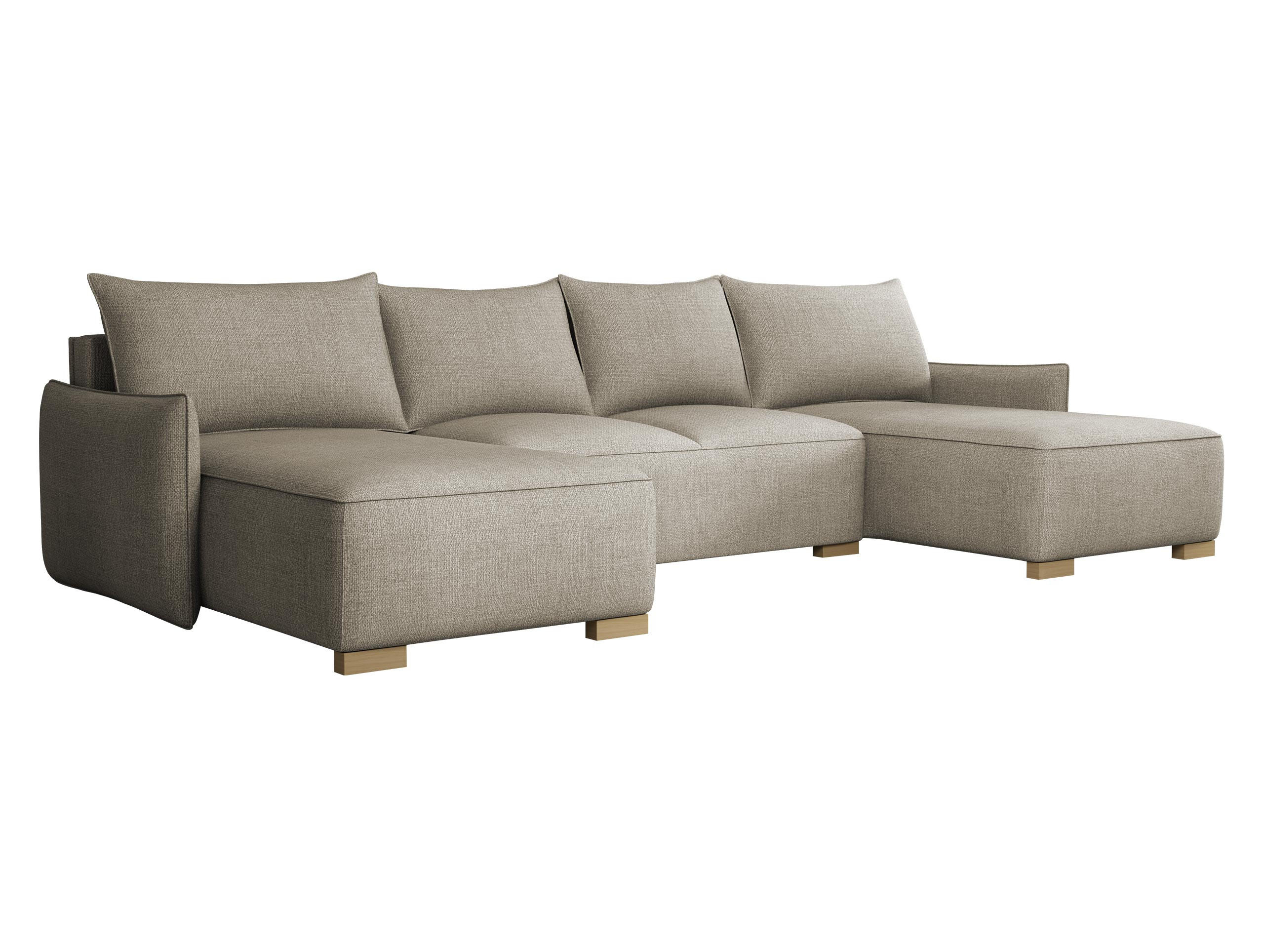 WOHNLANDSCHAFT Focus U - Naturfarben, Holz/Textil (328/87/155cm) - MIRJAN24