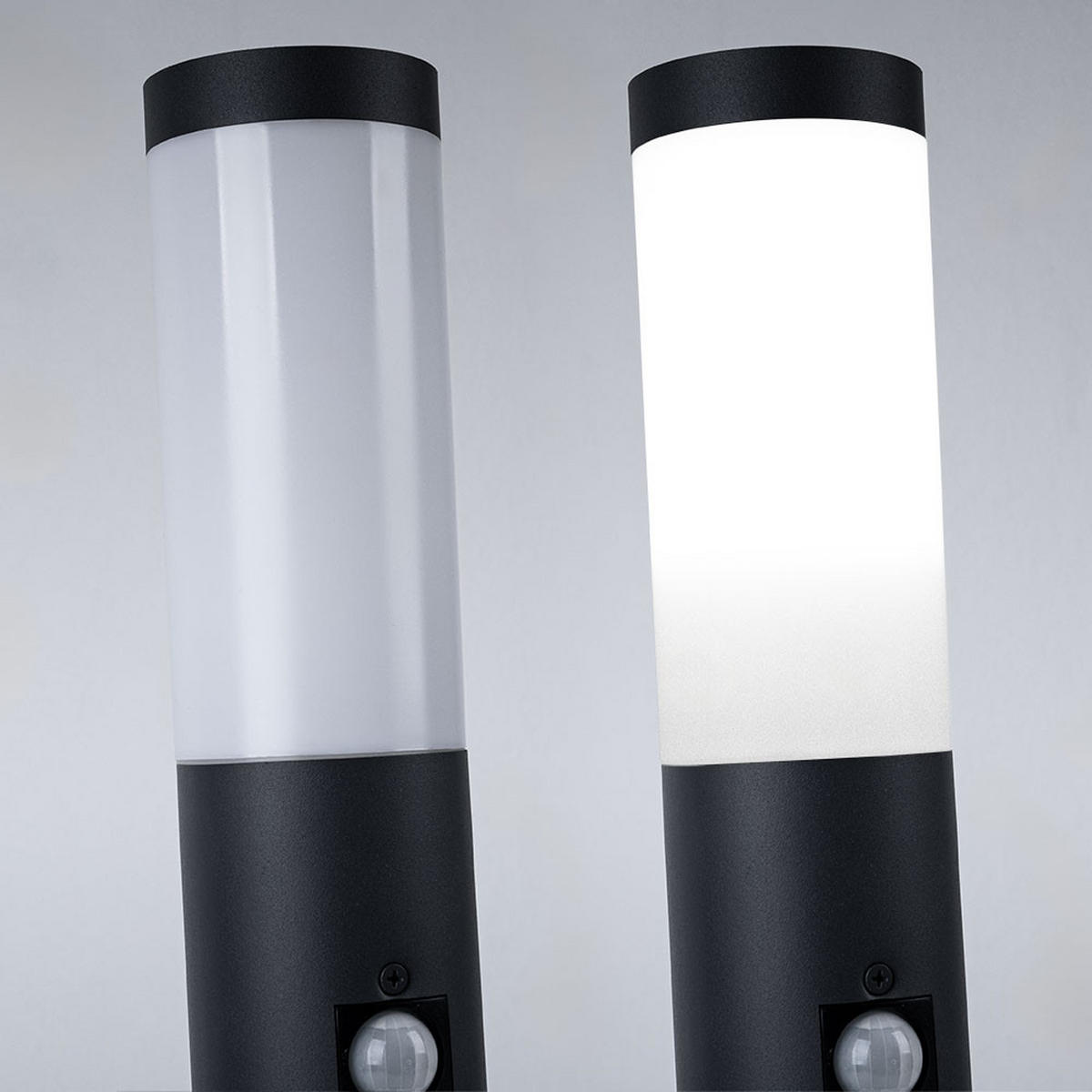 LED STEHLEUCHTE Anthrazit Opal - Anthrazit, Metall (7.6/7.6/60cm)