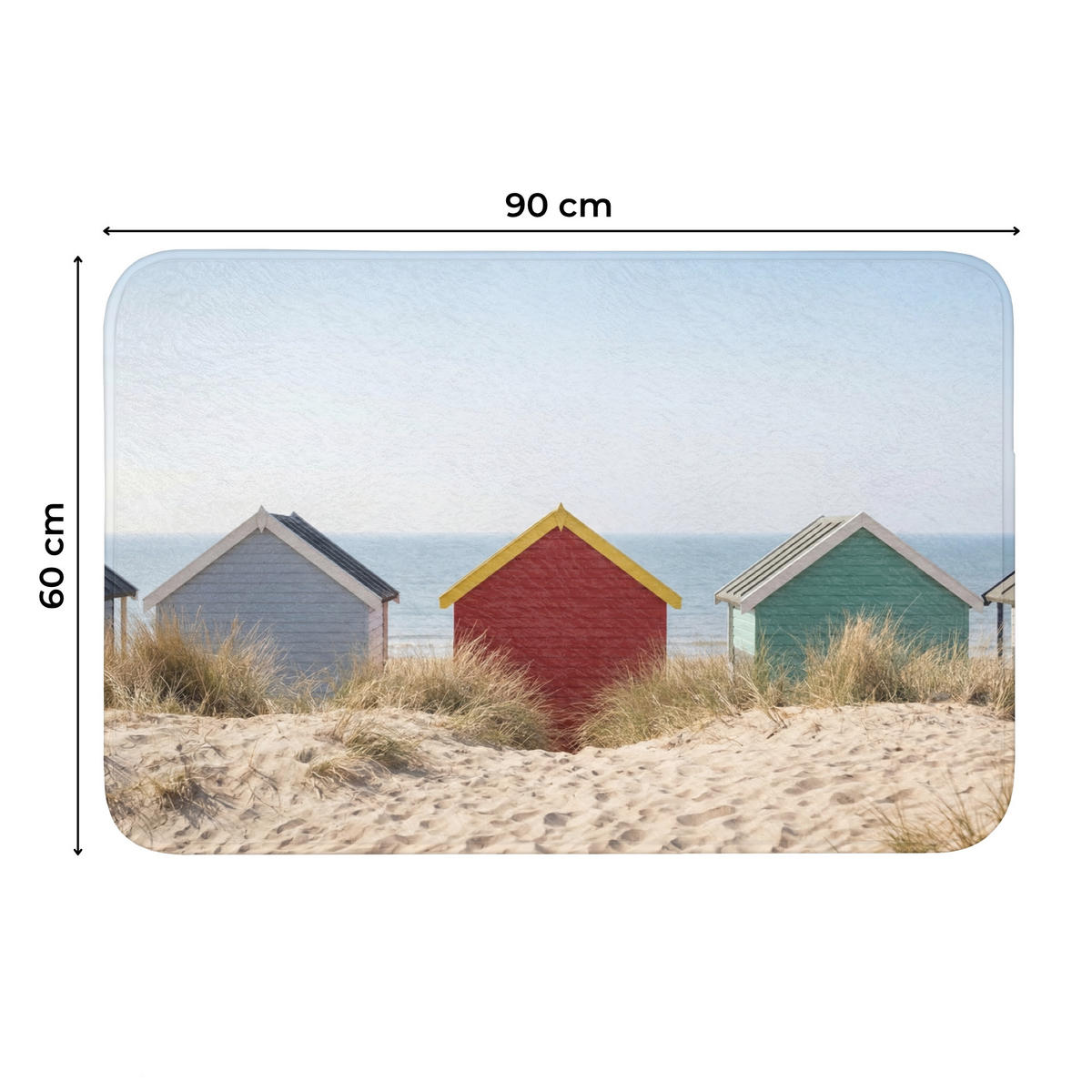 WC PŘEDLOŽKA Pláž - Chaty - Barevné - Duny 90x60 cm - různobarevná, textil/plast (90/1cm) - OnlyWow