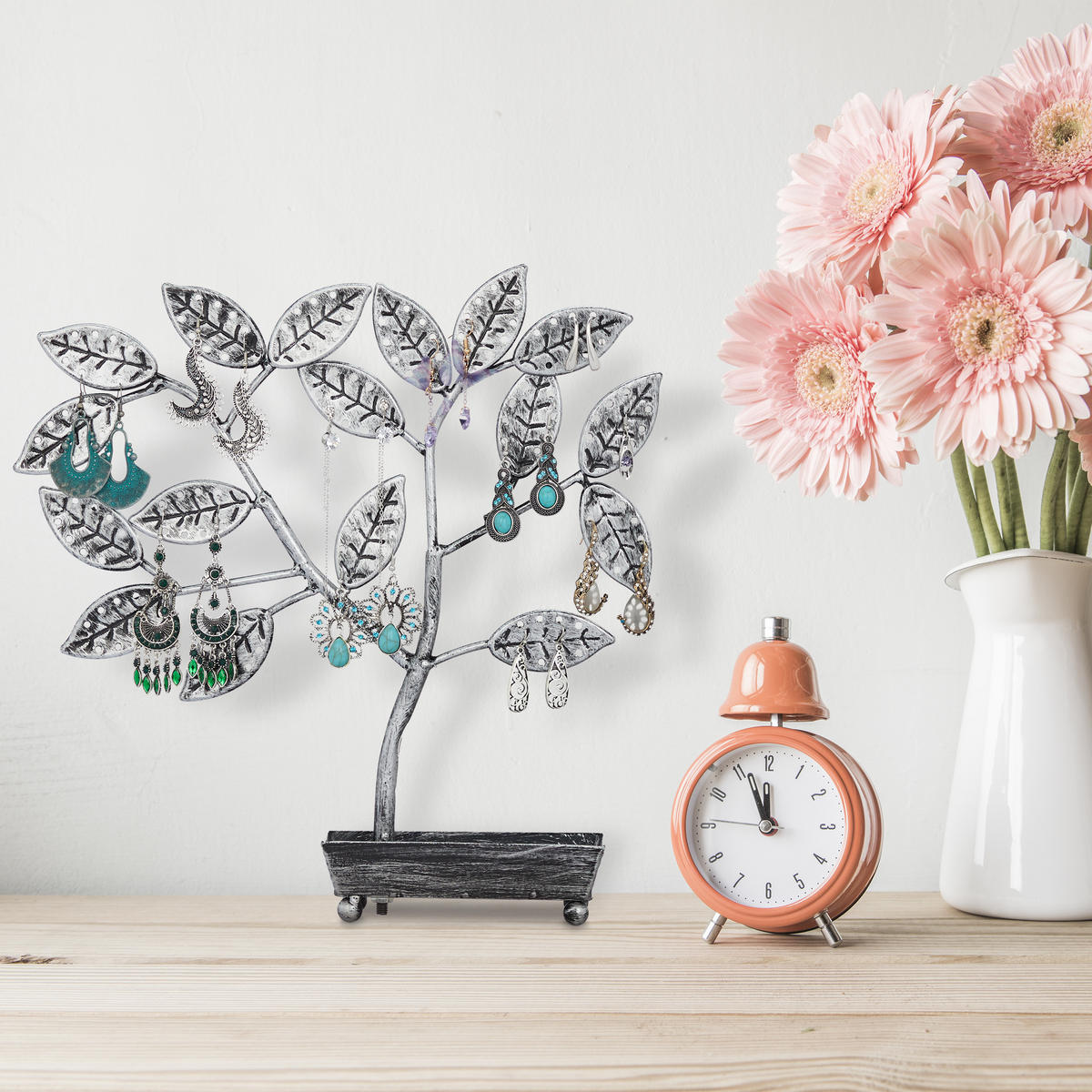 SCHMUCKBAUM - Silberfarben, Metall (31/31/8.5cm) - Relaxdays