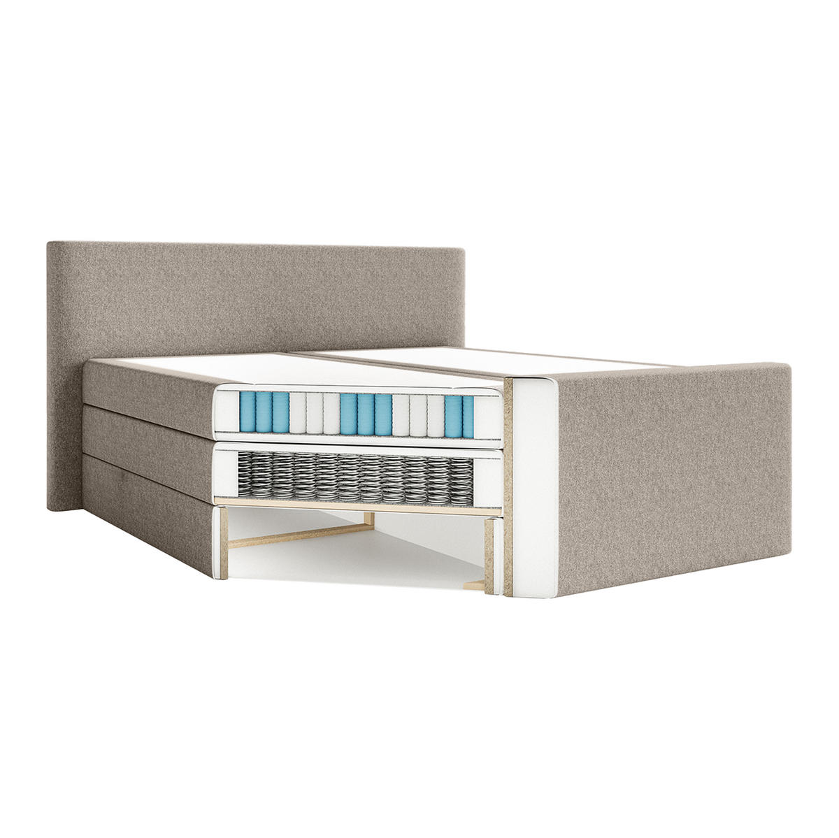 BOXSPRINGBETT VELIPOJA EASY CLEAN 140x200 cm, Taupe - Taupe, Textil (140/200cm) - Fedve