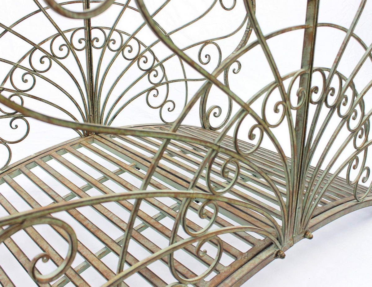 GARTENBRÜCKE mit Geländer Metall Braun 150 cm 150106 - Grün, Metall (150/82/80cm) - DanDiBo
