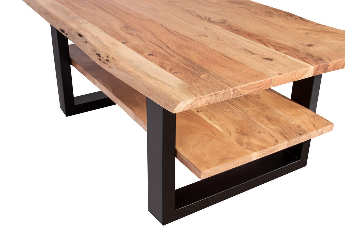 COUCHTISCH PATRICK - Beige/Schwarz, Holz/Metall (65/115/46cm) - SAM