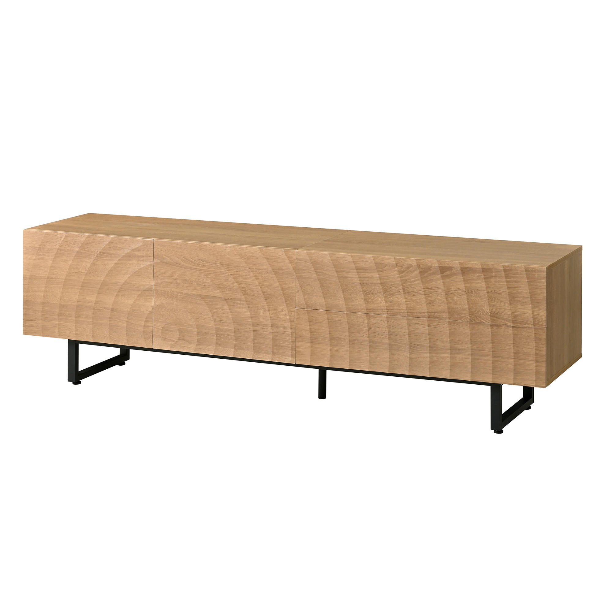 LOWBOARD DE-40129 mit Wellenmaserung und grifflosem Design Natur - Naturfarben, Holzwerkstoff (180/51.5/38cm) - ComfortXL
