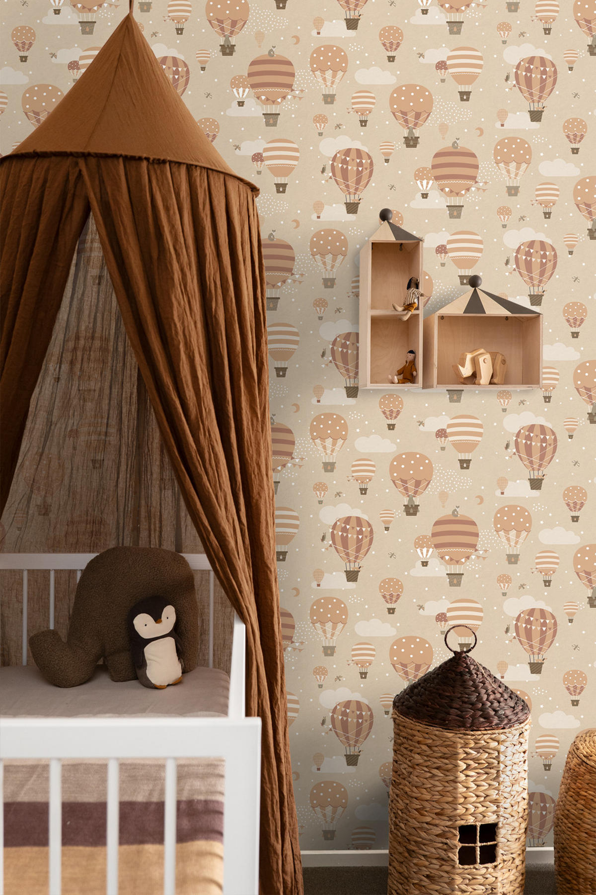 TAPETE Luftballons 53 cm x 10.05 m - Beige, Papier (53/0.1cm) - ESTAhome