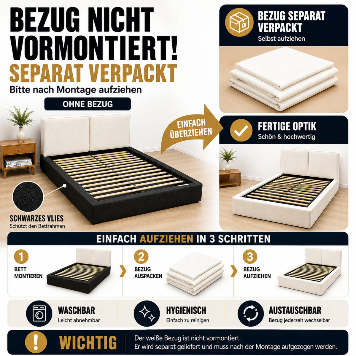 POLSTERBETT 180/200 cm in Beige Samt mit Bettkasten, Kopfteil und Lattenrost - Beige, Holzwerkstoff/Textil (180/200cm) - WISHDOR