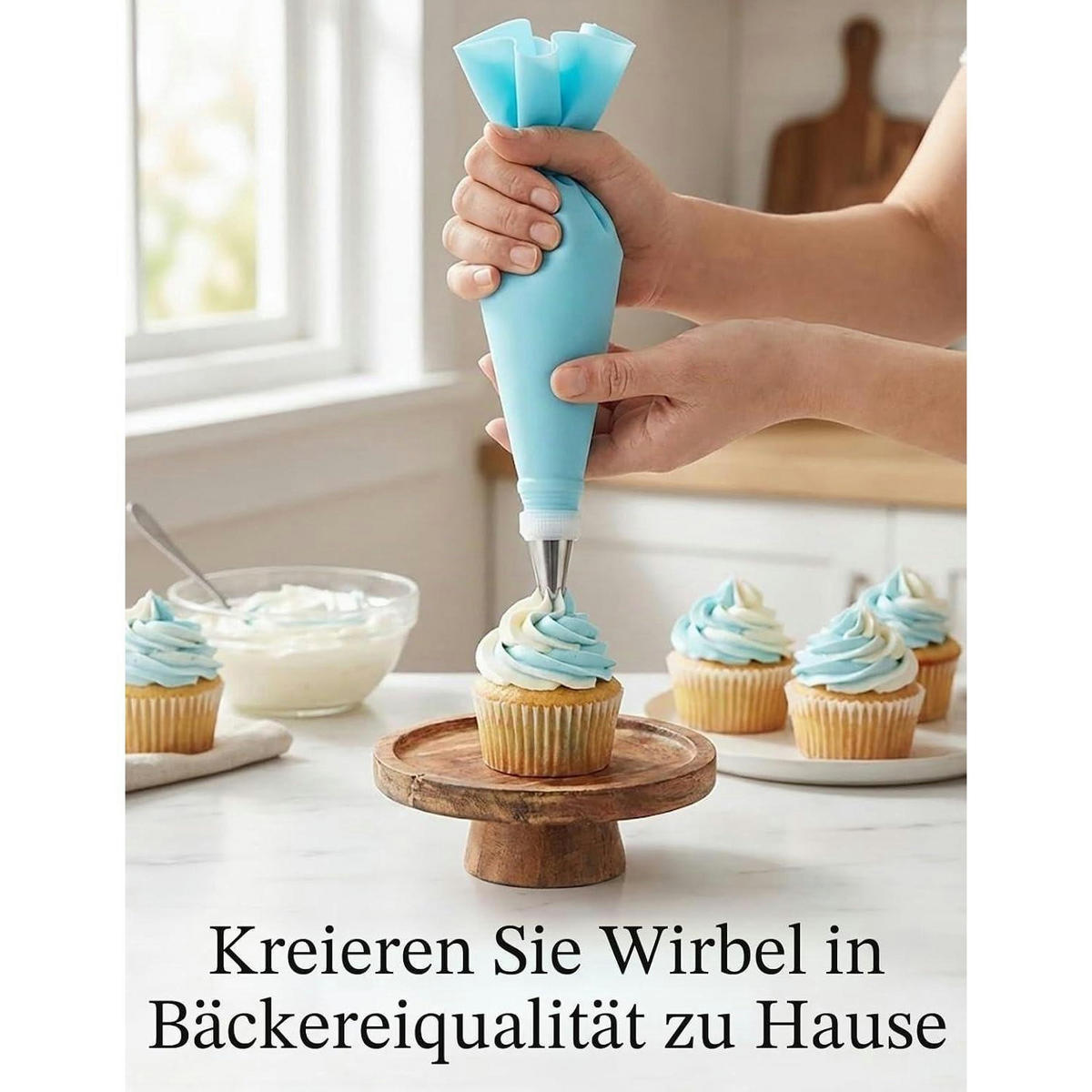 SPRITZBEUTEL-SET 21-teilig mit Edelstahl-Spritztüllen - Weiß, Kunststoff (17/31/31cm)