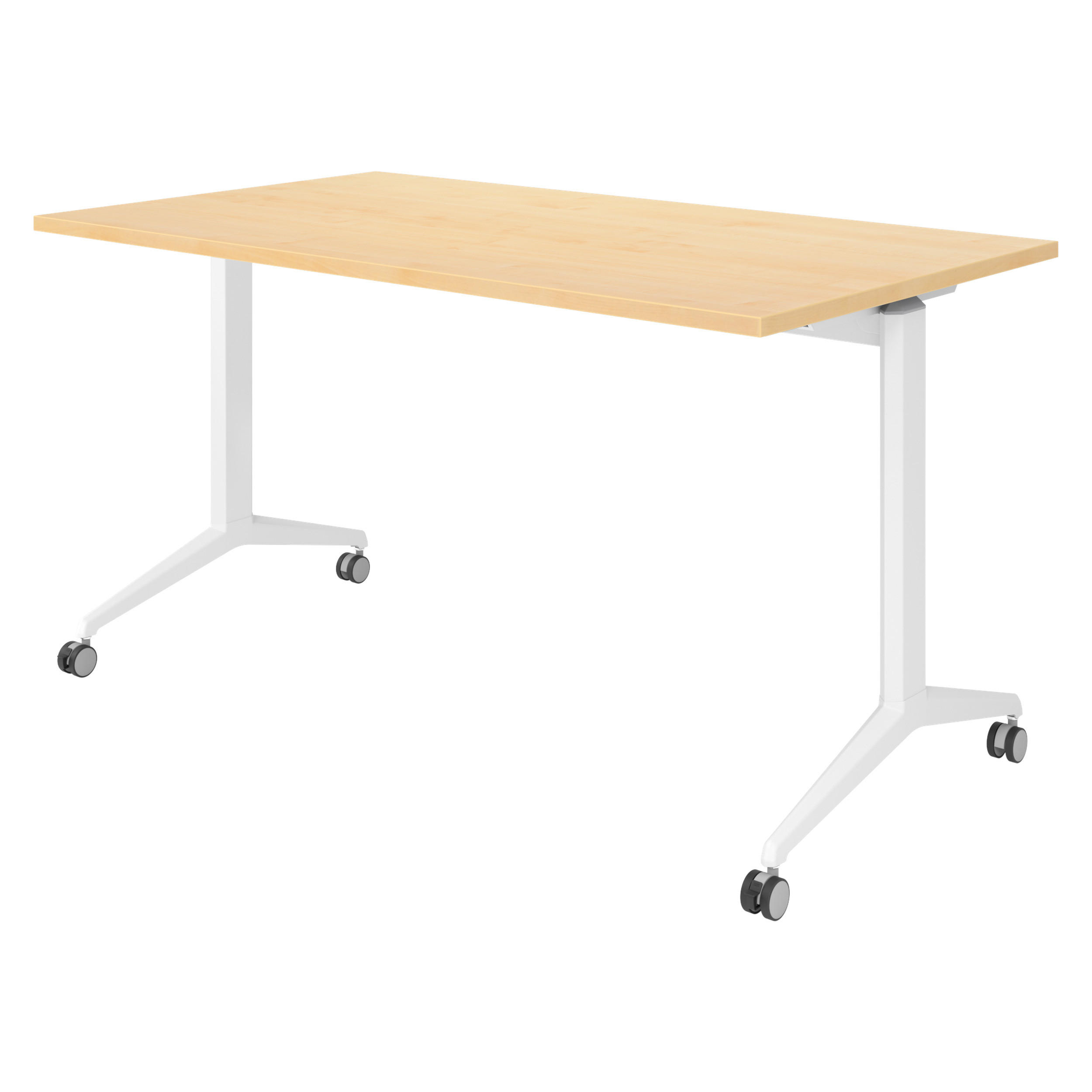 SEMINARTISCH klappbar & fahrbar 80/140/75 cm in Ahornfarben/Weiß - Ahornfarben/Weiß, Holzwerkstoff (80/140/75cm) - bümö
