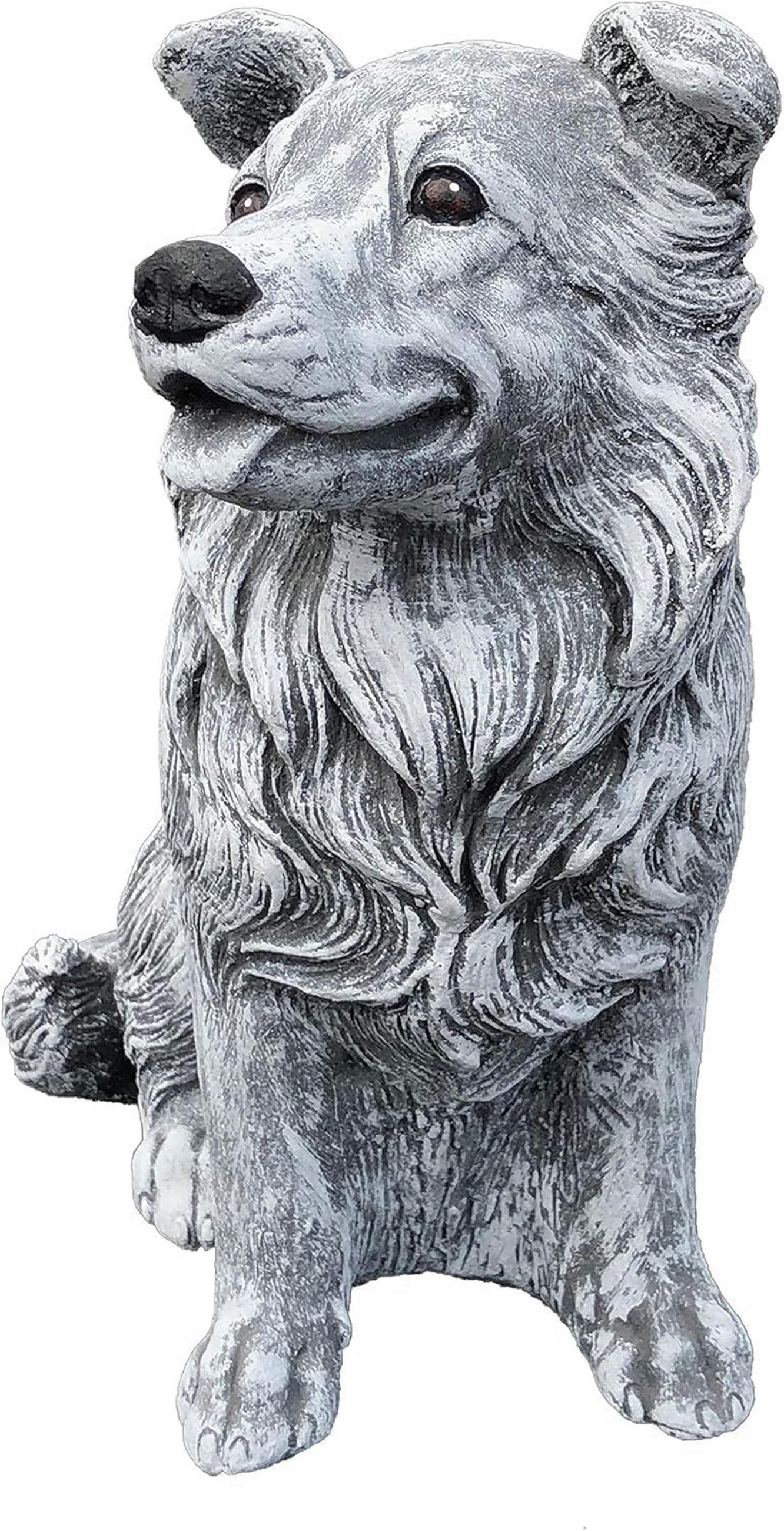 STEINFIGUR Hund Collie, Frostfest - Grau, Stein (15/25/22cm) - stoneandstyle